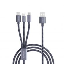 کابل تبدیل USB  به Lightning، Micro USB و TypeC روموس مدل CB25 طول 1.5متر – 3in1